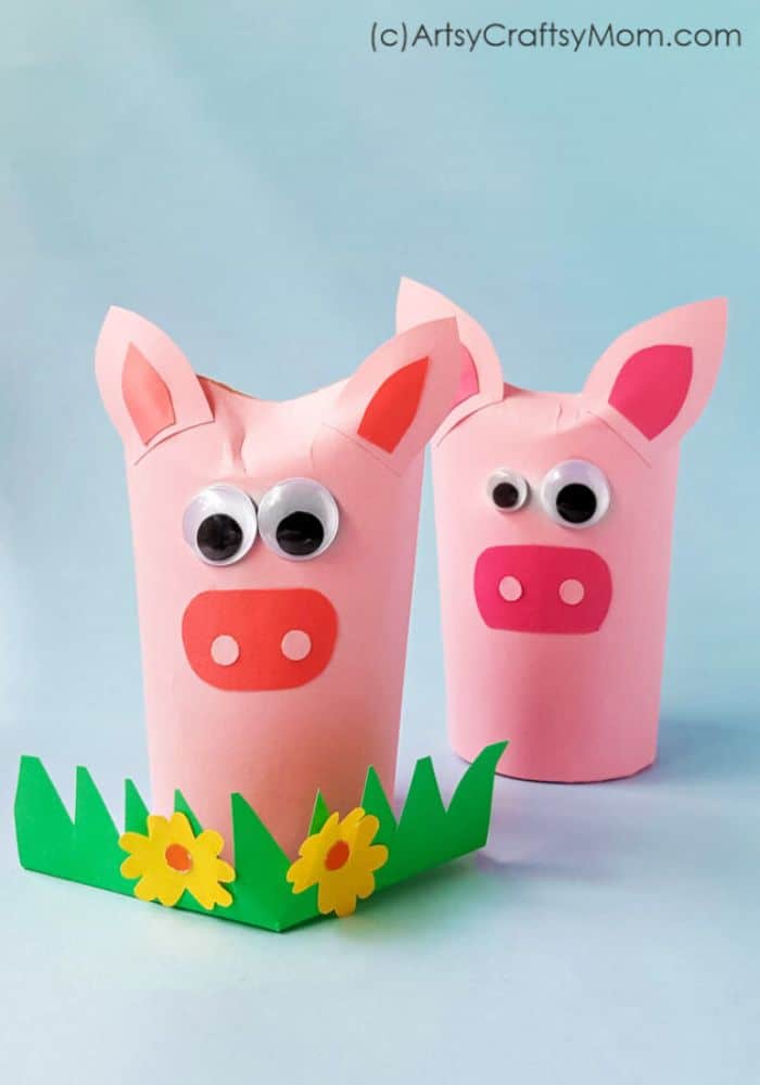 pig toilet roll craft