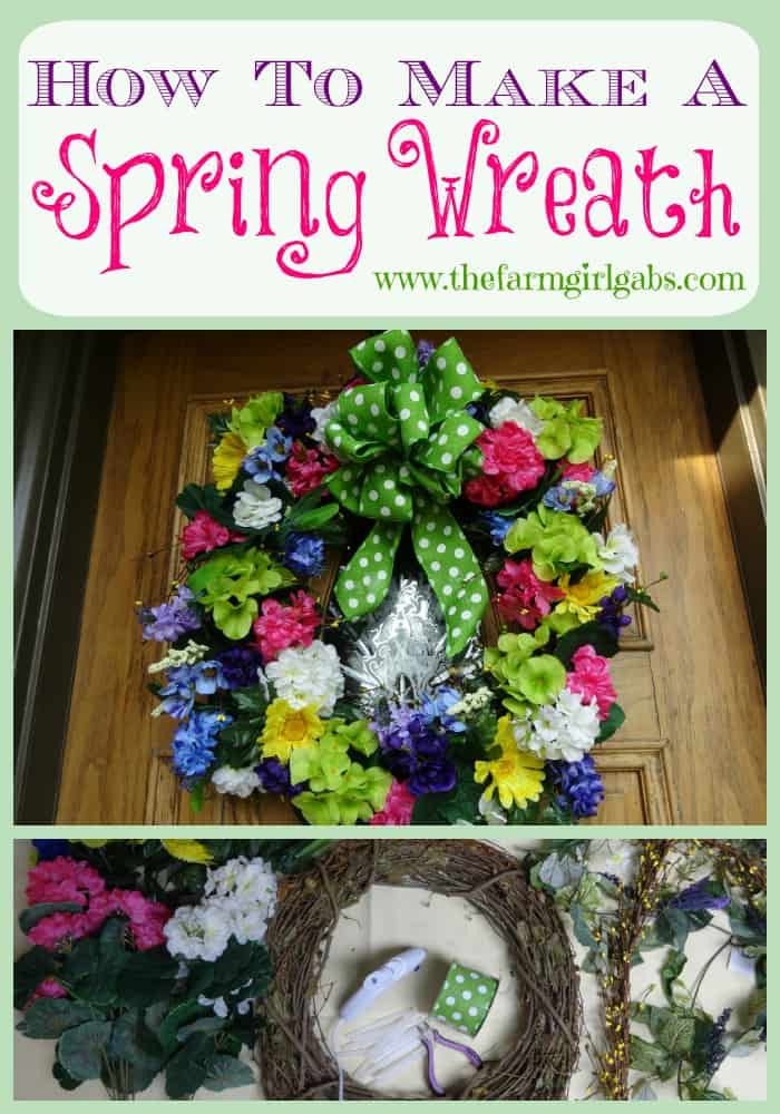 Simple steps to make a spring wreath for your front door.