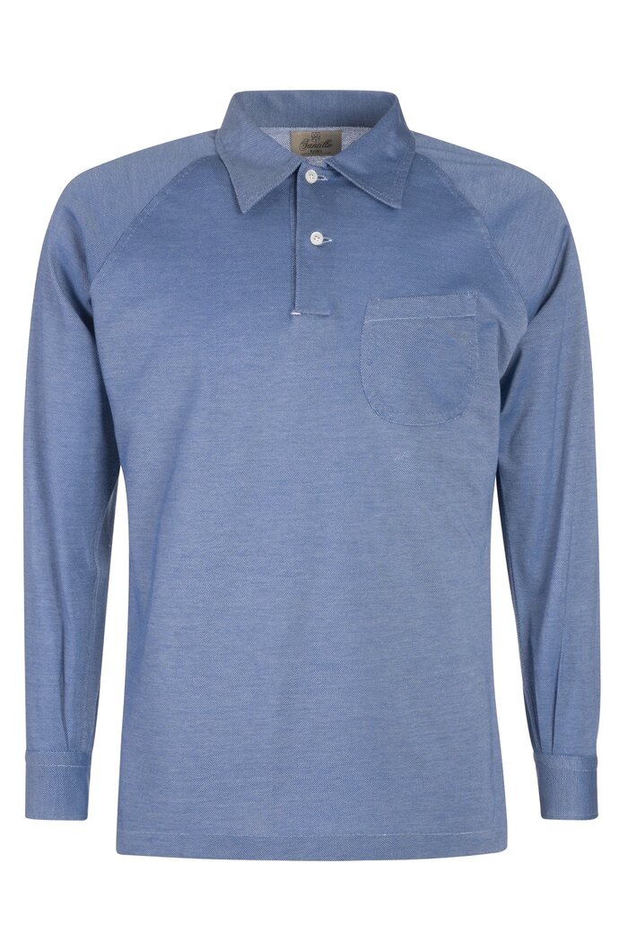 MARECHIARO pale blu radici patrimonio 1970 polo shirt - Image 3