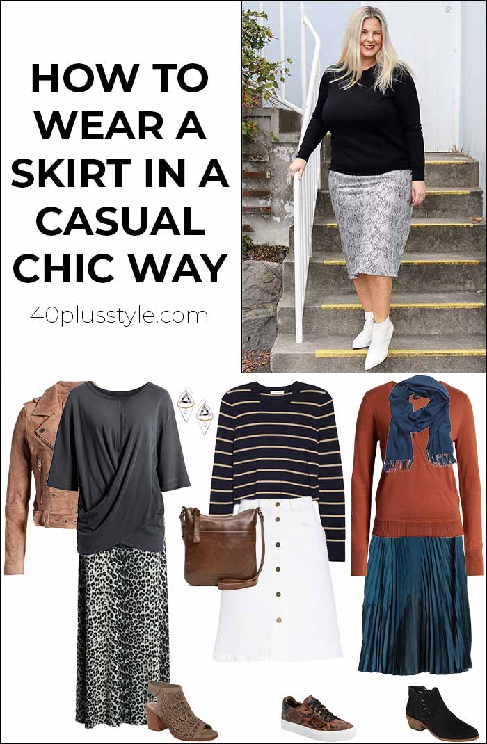 to wear a skirt in a casual chic way
