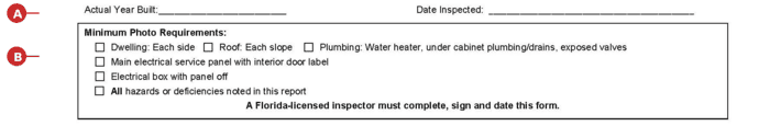 Four Point Inspection Form page1 requirements