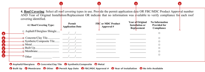 Wind Mitigation Inspection Report Form 1802 Rev 04-26 section 4.1