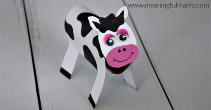 toilet paper tube cow craft