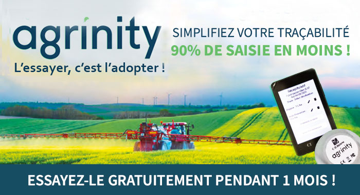 Visuel agrinity, schéma d'un champ avec une tablette au premier plan