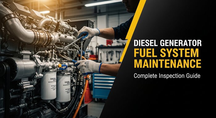diesel generator fuel system maintenance inspection including fuel filters fuel pump and fuel lines