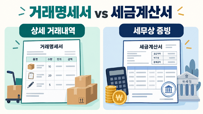 거래명세서 세금계산서 차이