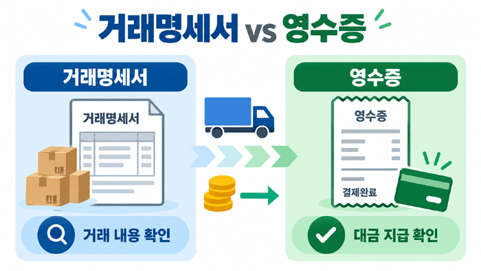 거래명세서 영수증 차이