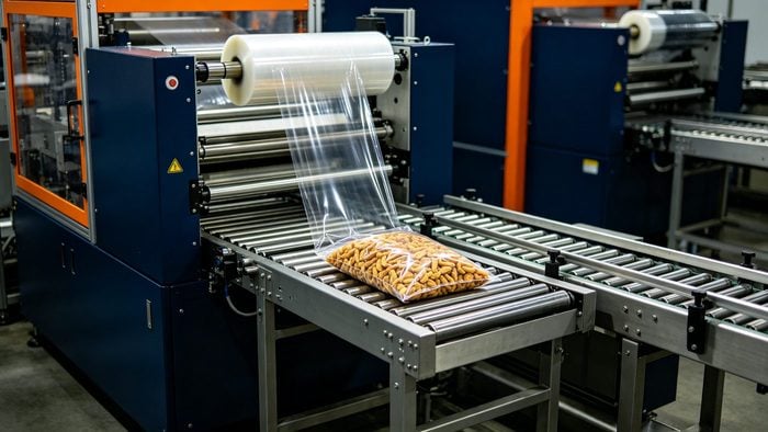 pillow-packaging-machines packaging machine on production line
