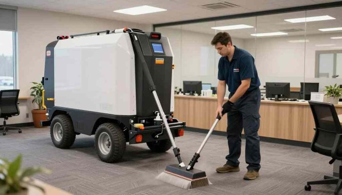 Expert carpet cleaning service using industrial equipment in Lake Geneva, WI for deep stain removal.