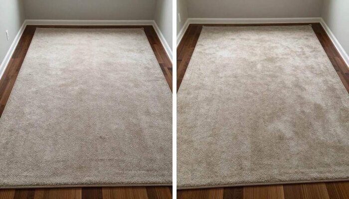 Carpet cleaning in Lake Geneva WI showing a noticeable difference before and after professional serv.