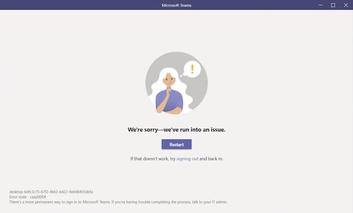 Loading-Microsoft-Teams.-Modern-authentication-failed-here-but-youll-still-be-able-to-sign-in.-Your-status-code-is-caa20004