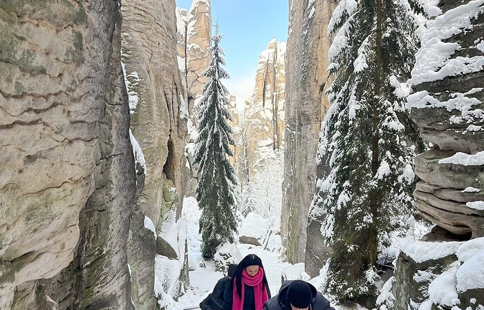 winter Prachov Rocks