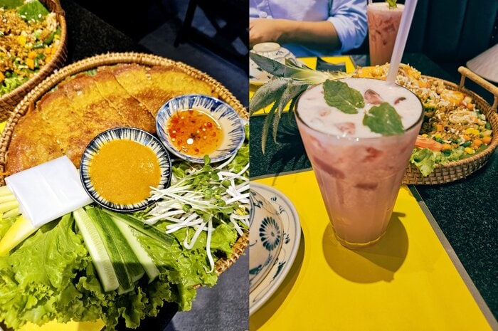 나트랑 안토이의 바삭한 반쎄오와 생과일 음료