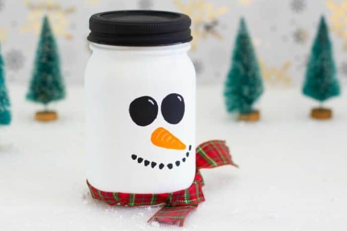 snowman mason jar