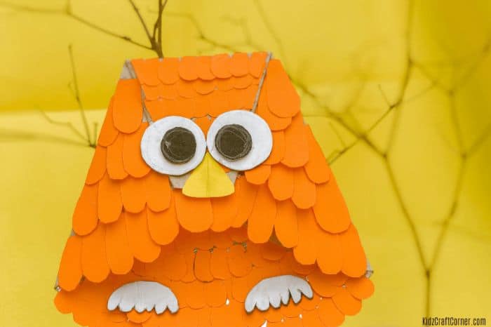 orange owl paper plate craft