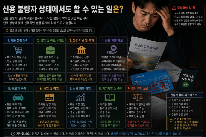 신용 불량자 현실 정리 - 카드 정지부터 통장 압류까지 실제로 가장 먼저 막히는 것들 5 10 년 이상 신용 불량자 상태면 회복이 어려울까