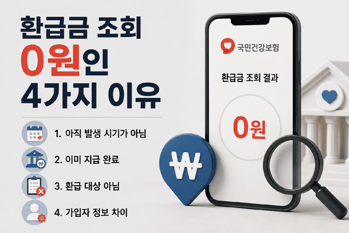 국민 건강 보험 환급금 조회했는데 0원이라면? 신청 후 언제 입금되는지까지 한 번에 확인 2 건강 보험 환급금 조회 결과가 0원으로 나오는 이유