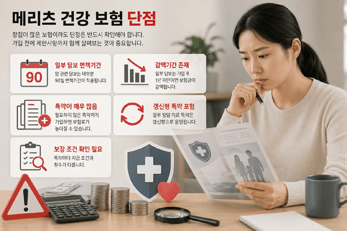 메리츠 건강 보험 분석 - 무배당 메리츠 The건강한 보장보험2607 장단점 총정리 3 메리츠 건강 보험 단점