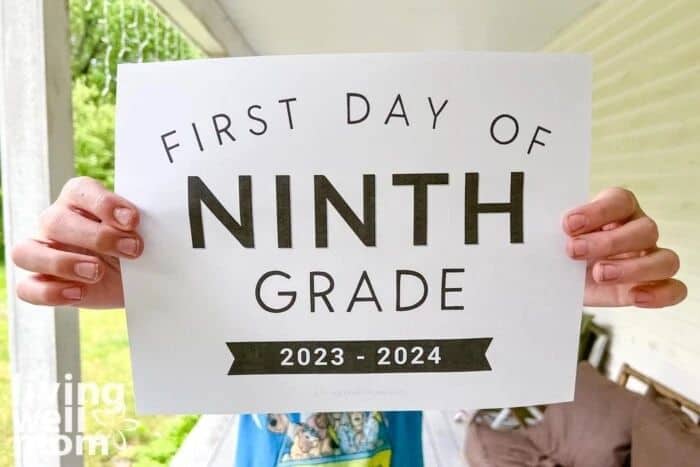 black and white first day of school signs