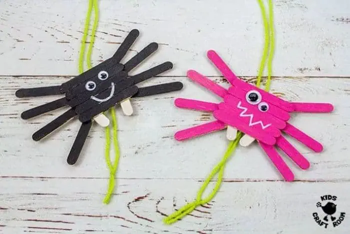 popsicle stick spiders