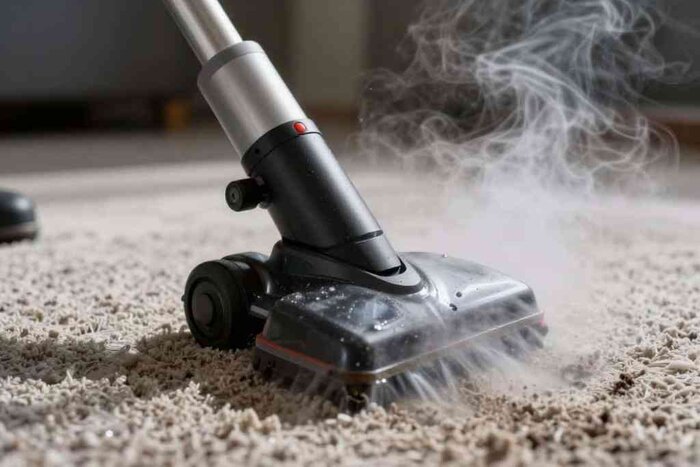 Professional steam carpet cleaner in Lake Geneva removing stains and dirt effectively.