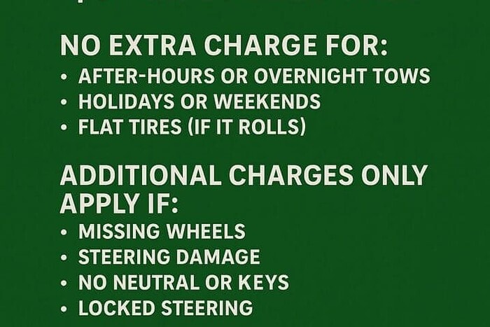 Phoenix towing pricing – transparent rates for Downtown Phoenix, AZ