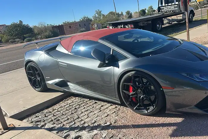 Lamborghini Huracan high-centered recovery – exotic car recovery in Phoenix/Scottsdale