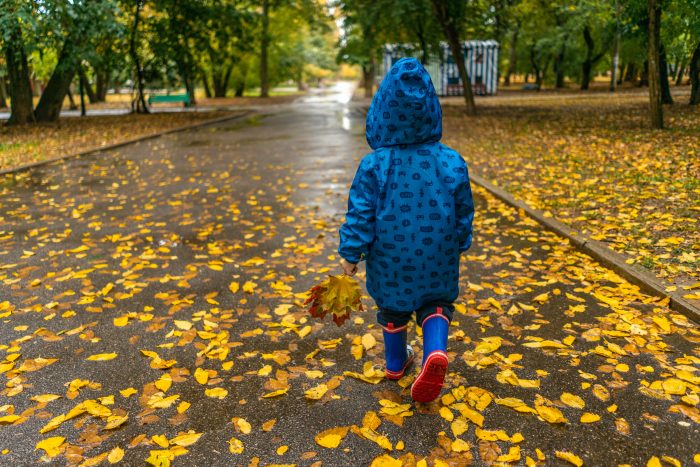 boy in raincoat