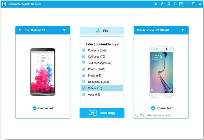 Coolmuster Mobile Transfer Connected