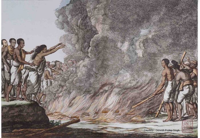 A work by Baltazard Solvyns depicting Sati