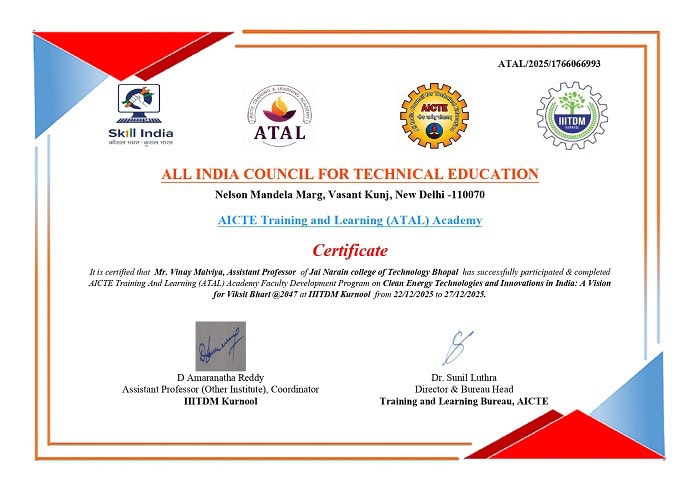 Prof. Vinaycertificate 13