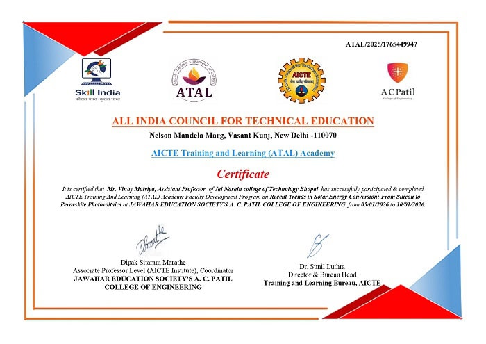 Prof. Vinaycertificate 16