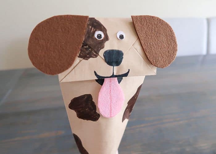 puppy paper bag puppet