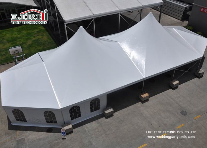 high peak tent with church windows