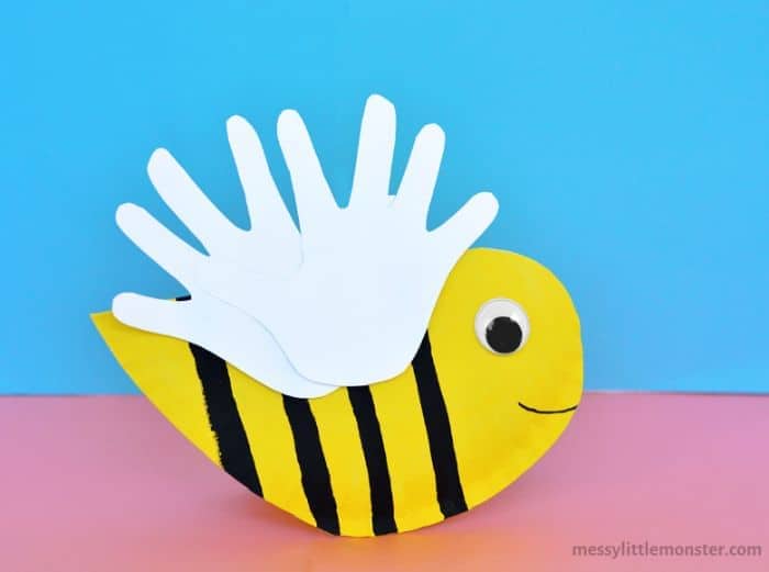 handprint bee paper plate craft