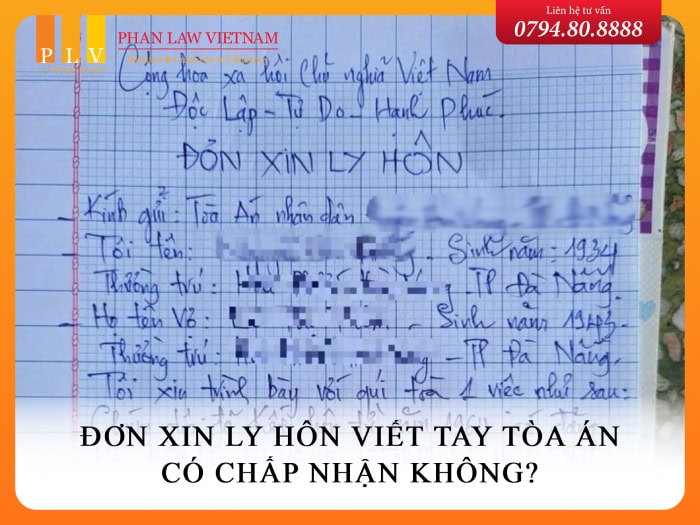 Trường hợp viết đơn ly hôn bằng tay Tòa án có chấp nhận không?