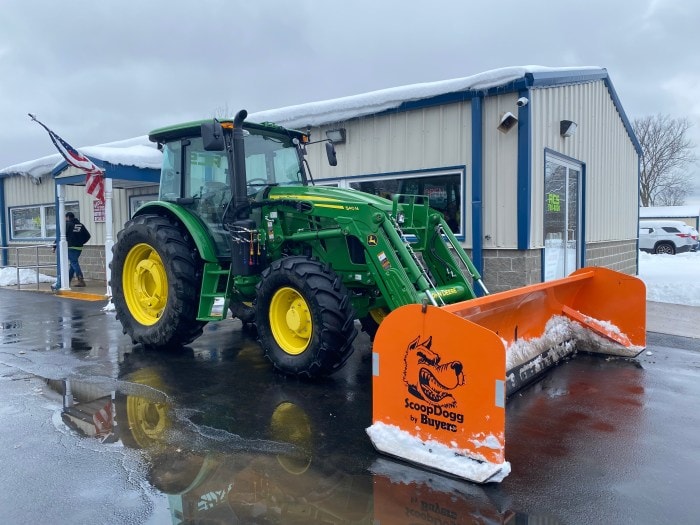 RCS tractor with snow pusher