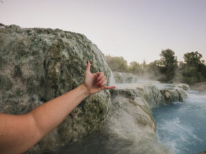 Saturnia hot springs in Tuscany