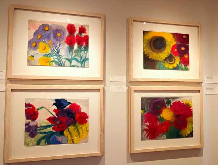 Aquarelle von Blumen. Künstler Emil Nolde. Nolde Museum Seebüll