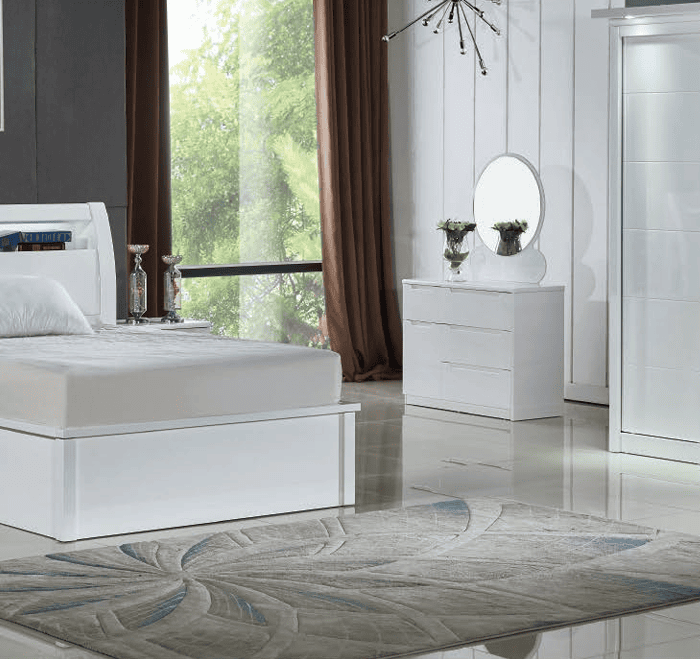 Rugby LED High Gloss Bedroom Set