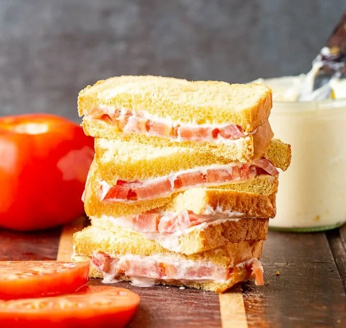 stack of tomato sandwiches