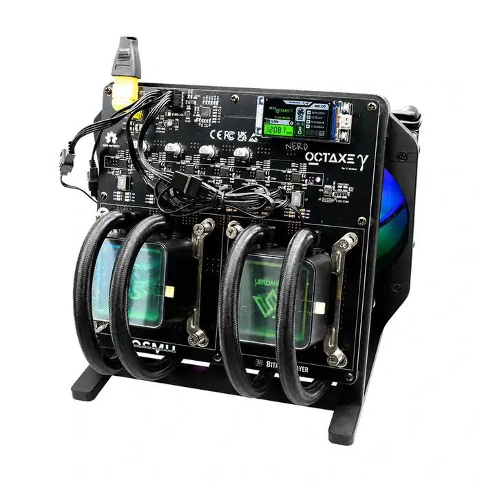 NerdMiner NerdOCTAxe gamma Rev 3.1 Hydro 13.8TH/s 230 W Bitcoin miner