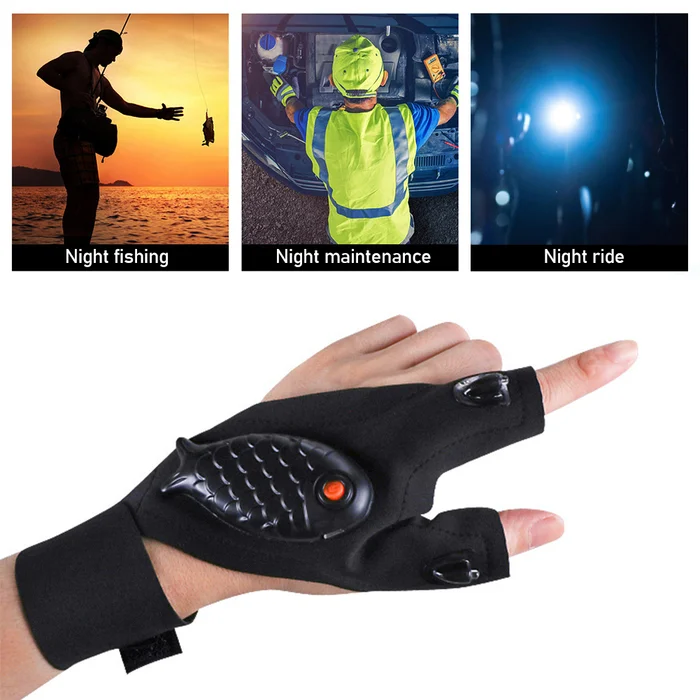 LED fishing gloves