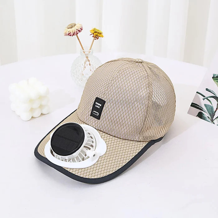 solar charging fan hat
