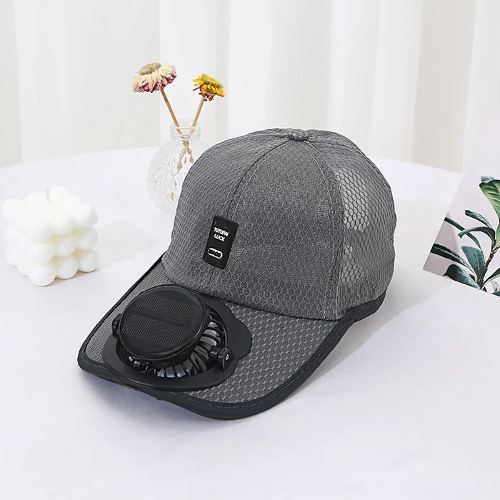 solar charging fan hat