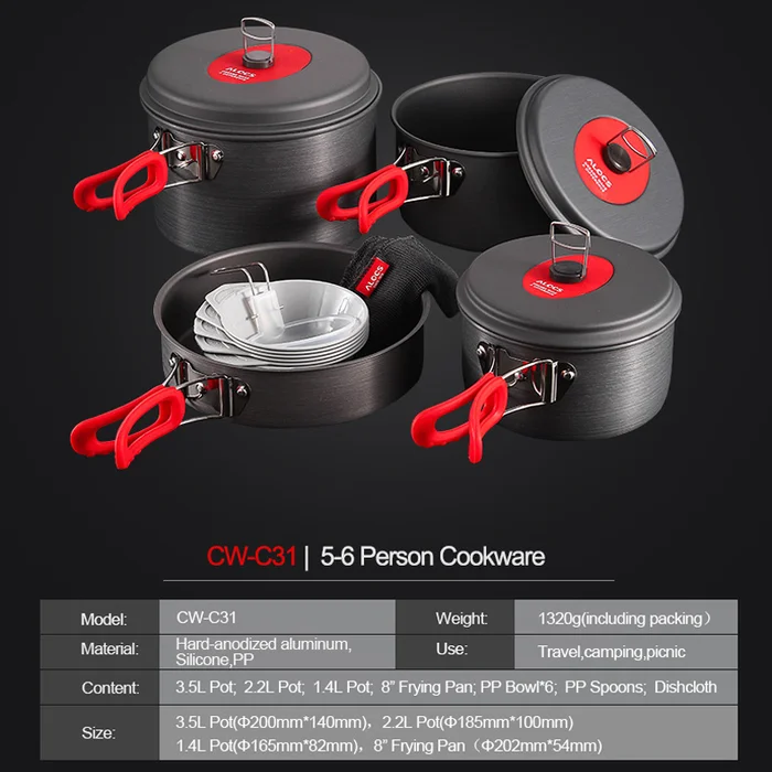 portable camping cookware set