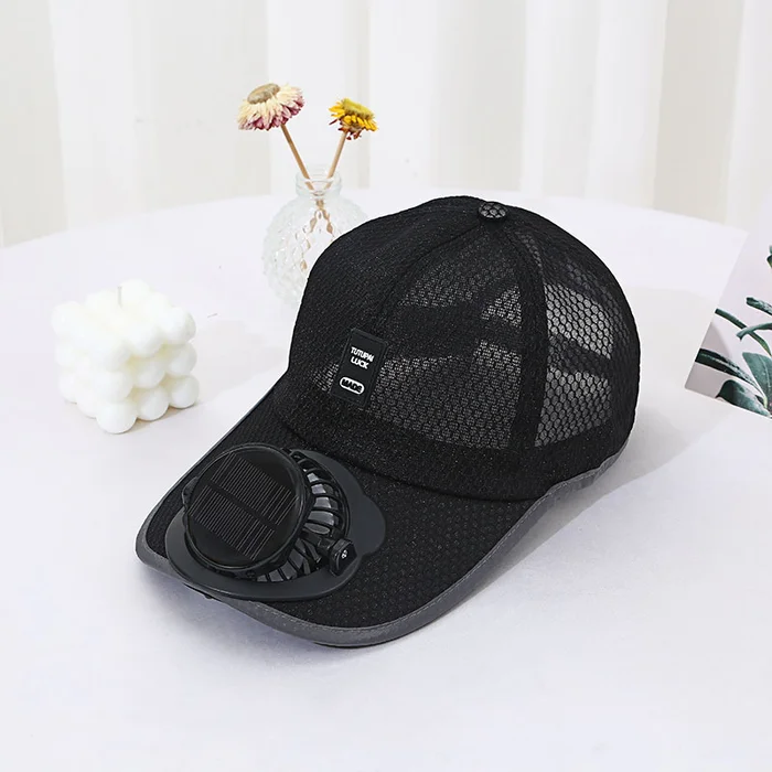 solar charging fan hat