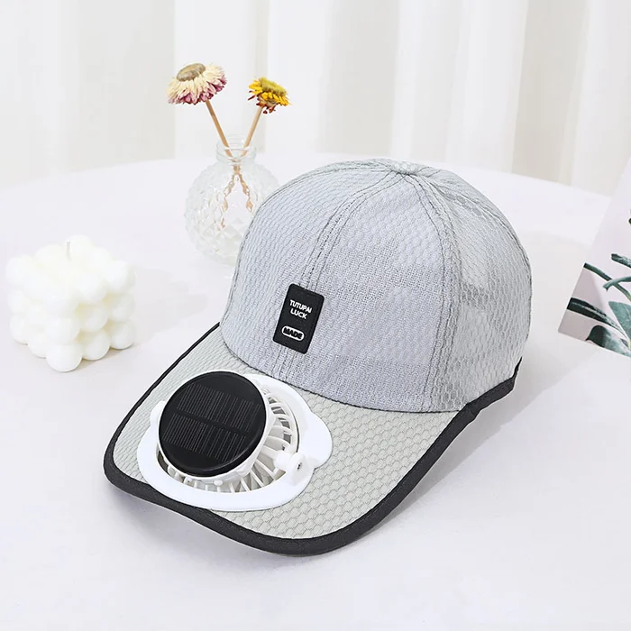 solar charging fan hat