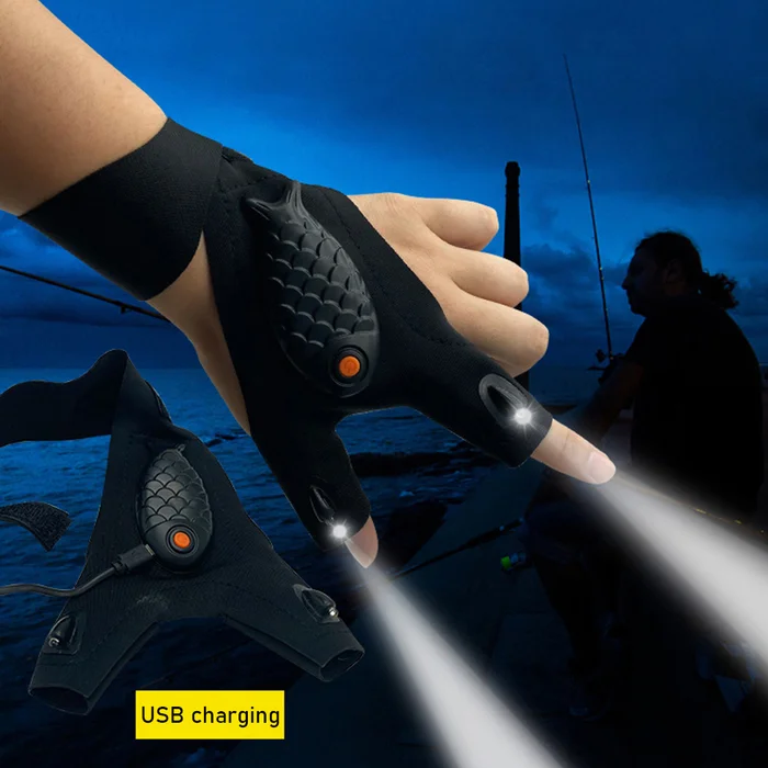 LED fishing gloves