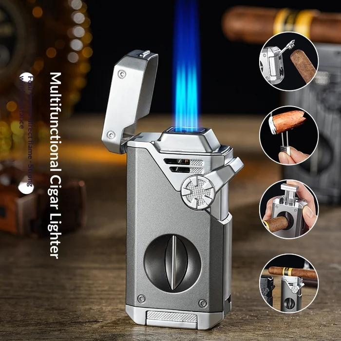 Tough Windproof Cigar Lighter — 5-in-1 Metal Build windproof cigar lighter